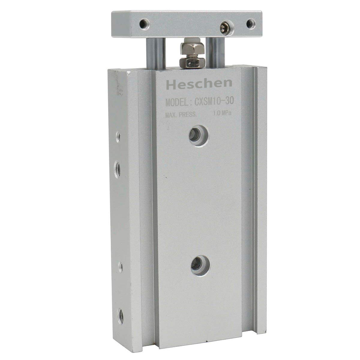 Heschen Compact Aluminum Air Cylinder CXSM 10-30 Guide Rod Plate Double Rod Guided Pneumatic Slide Bearing Cushioned