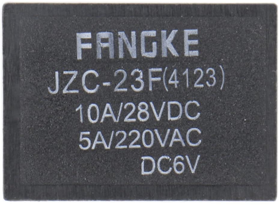 HesChen Mini PCB Power Relay JZC-23F(4123) DC 6V/24V SPST 10A/28VDC 5A/220VAC 5 Pin Pack of 5