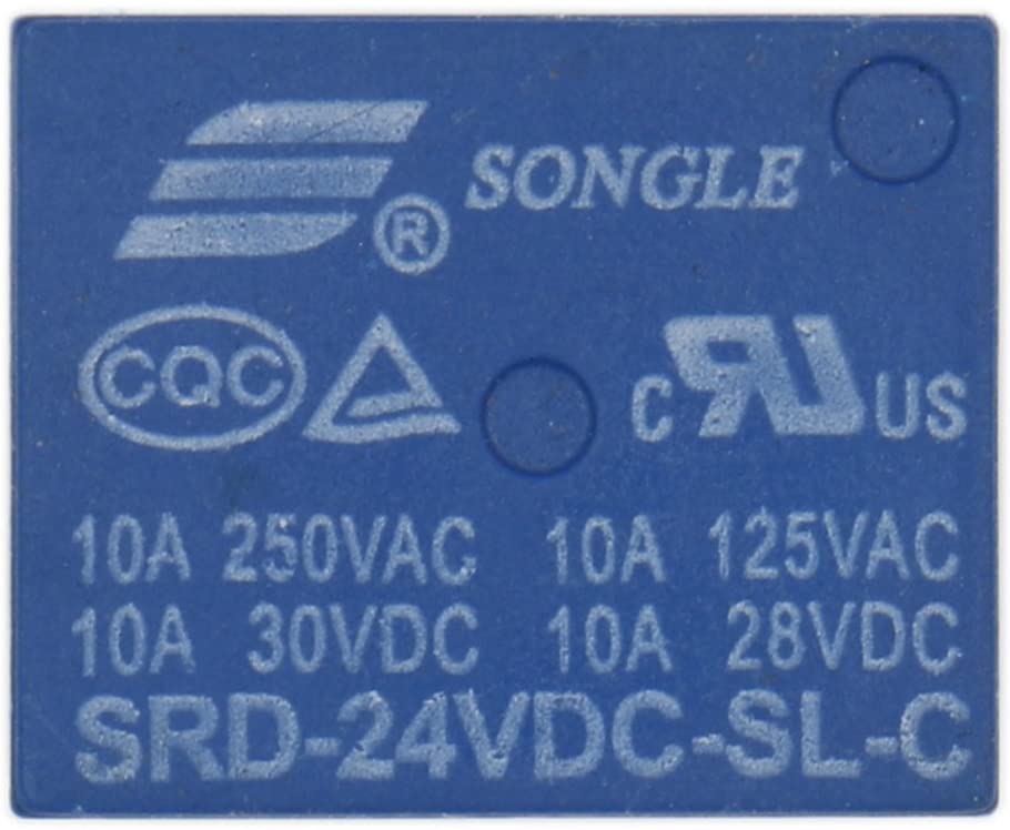 HesChen Mini PCB Power Relay SRD-24VDC-SL-C SPST 10A 250VAC/28VDC 5 Pin 10 Pack