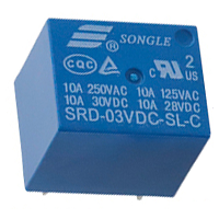 HesChen Mini PCB Power Relay SRD-03VDC-SL-C 24VDC SPST 10A 250VAC/28VDC 5 Pin 10 Pack
