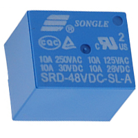 HesChen Mini PCB Power Relay SRD-48VDC-SL-A SPST 10A 250VAC/28VDC 4 Pin 10 Pack
