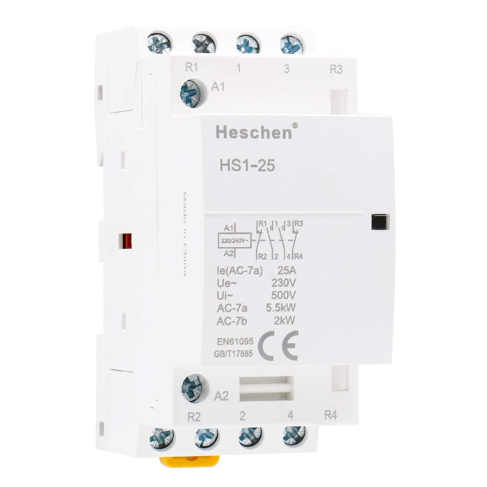 240v Ac Unit Heschen Household AC Contactor HSR1-63 4 Pole Four 35mm Din Rail