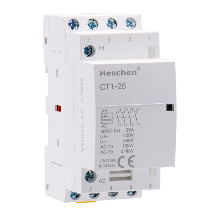 Contattore Elettrico Heschen CT1-25 - 25A, 2NO, Bobina 12V DC, Montaggio DIN - Foto 8
