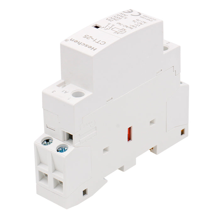 Heschen Contactor de CA del hogar CT1-63 Ie 63A 2 polos dos normalmente abiertos 220V/230V Voltaje de la bobina 35mm Montaje en riel DIN Heschen Contactor de CA del hogar CT1-63 Ie 63A 2 polos dos normalmente abiertos 220V/230V Voltaje de la bobina 35mm Montaje en riel DIN