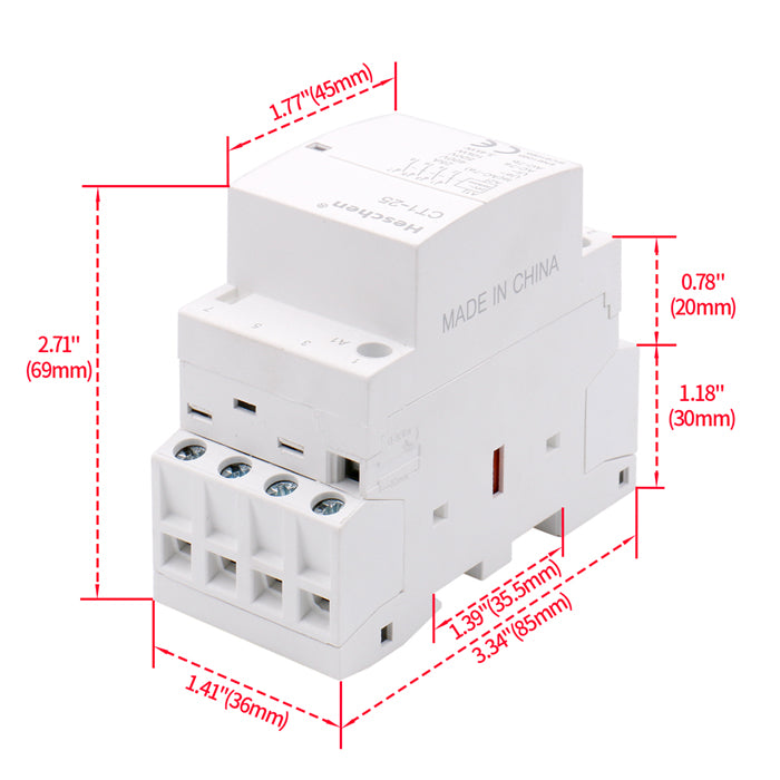 Contattore CA domestico CT1-25 25A 4 poli NO