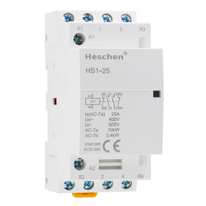 Heschen AC-schakelaar HS1-32 - 32A 4-polig 2NO 2NC, 24V Spoel, DIN-rail, TUV-gecertificeerd