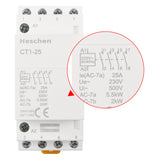 Household AC Contactor CT1-25 4 Pole Four Normally Open 220V/240V Coil Voltage 35 mm DIN Rail Mount