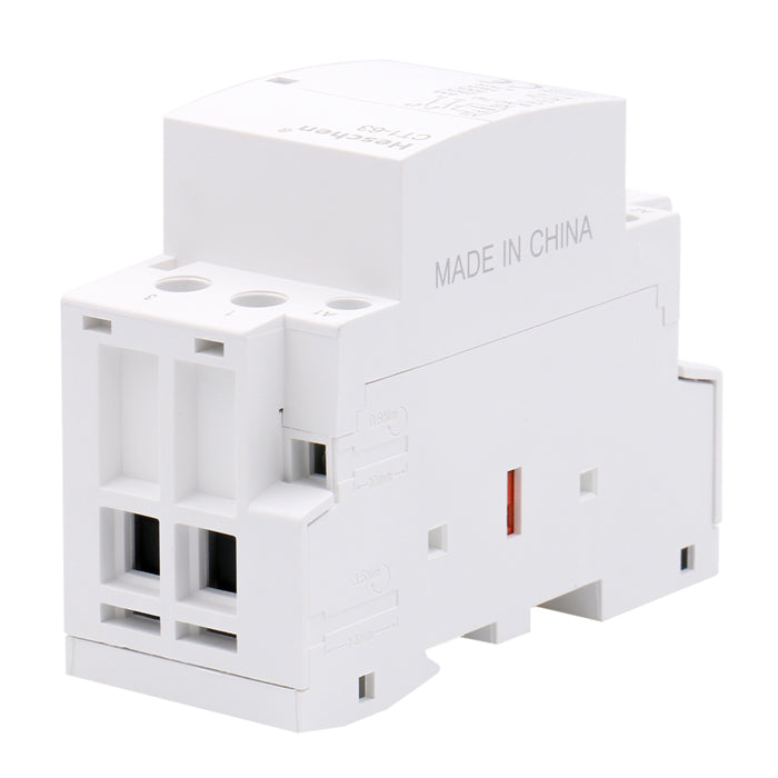 Heschen Contacteur Alternatif 2 Poles 2NO - 63A 220V/240V - Pour Rail DIN 35mm