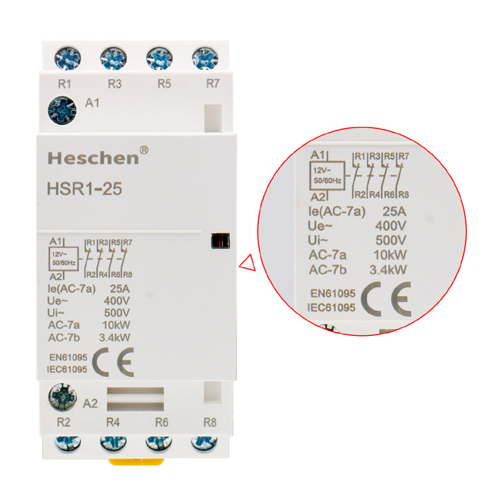 Haushalts-Wechselstromschütz HSR1-25 25A 4P NC Normalerweise geschlossen