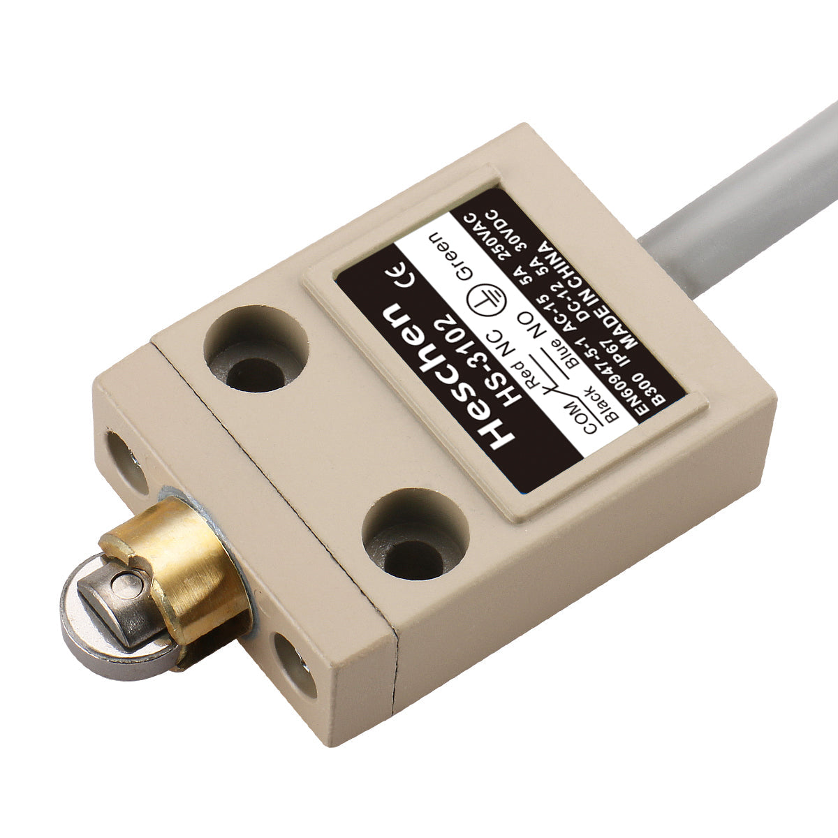 Heschen Limit Switch HS-3102(TZ-3102) 1NO+1NC SPDT IP67 Stainless Steel Roller Plunger IP67 Waterproof