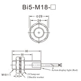 Heschen 5mm Embedded Inductive Sensor Switch Bi5-M18-AZ3X Cylindrical Type AC 90-250V 2 Wire NO(Normally Open) CE