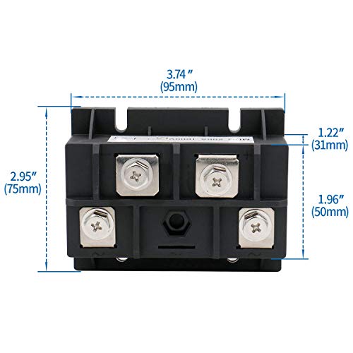 HesChen Bridge Rectifier MDQ-200A 200A 1600V Diode Module with Heat Sinks Aluminum