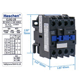Heschen AC Contactor CJX2-2510 220-240V 50/60Hz Coil 3P 3 Pole Normally Open Ie 25A Ue 380V