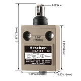 Heschen Limit Switch HS-3113(TZ-3113)  Cross Roller Plunger Sealed Momentary SPDT 1NO 1NC IP67 Waterproof