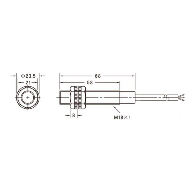 Heschen M18 Photoelectric Sensor Diffuse Reflection Sensor Switch E3F-DS10B2 NPN NC DC 10-30V 200mA Sensing Distance 10cm 3 Wires