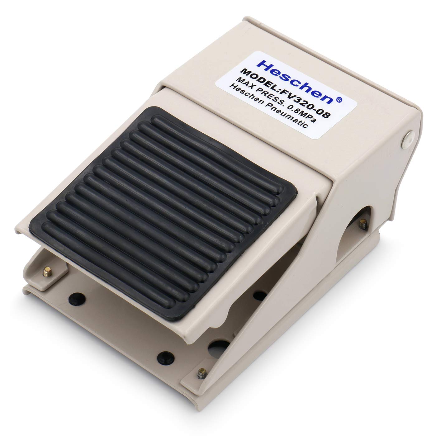 Heschen Pneumatic Foot Pedal Valve Switch FV-320 Momentary PT1/4"(12mm) Threaded 3 Way 2 Position Rubber Nonslip