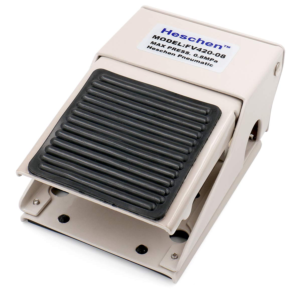 Heschen Pneumatic Foot Pedal Valve FV-420 Momentary 4 Way 2 Position PT1/4(12mm) Threaded Rubber Nonslip