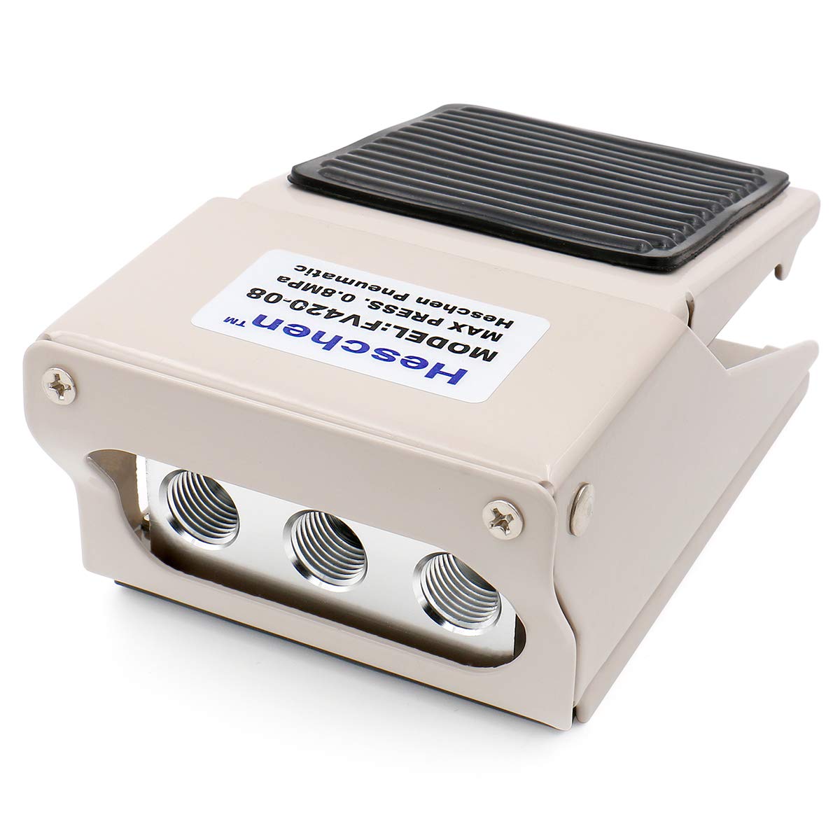 Heschen Pneumatic Foot Pedal Valve FV-420 Momentary 4 Way 2 Position PT1/4(12mm) Threaded Rubber Nonslip