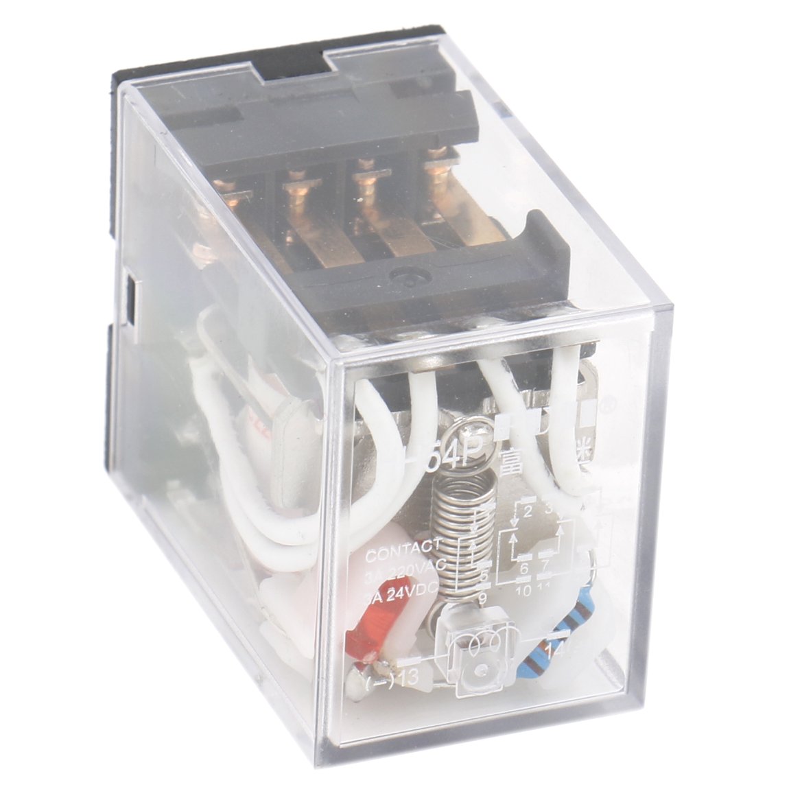 Heschen Gereral Purpose Power Relay HH54P-L 220VAC Coil 3A 220VAC/24VDC 4PDT 14 Pin Terminals LED Indicator, Pack of 2