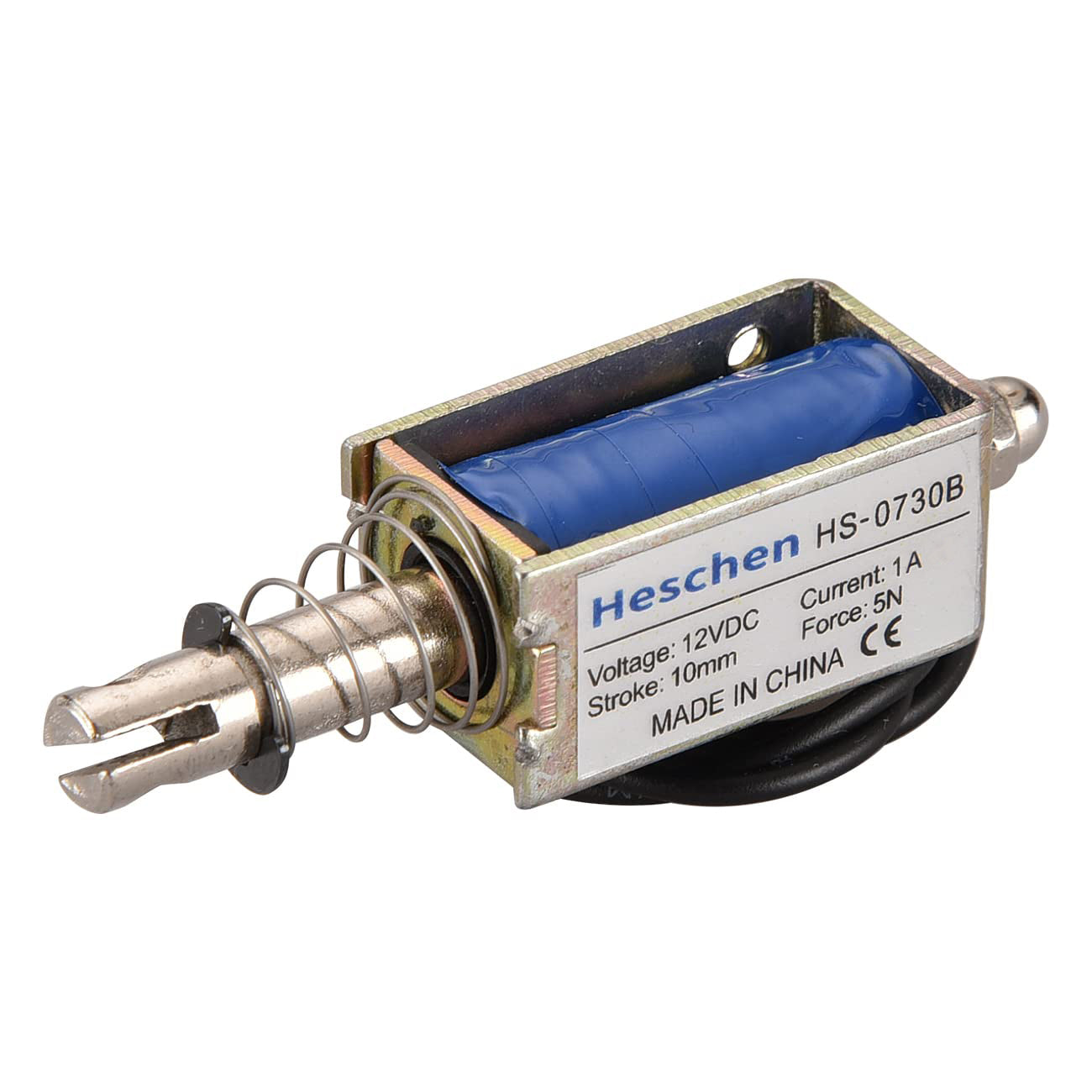 Heschen Open Frame Solenoid Electromagnet HS-0730B DC 12V 1A 5N 10mm Stroke Push Pull Type