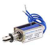 Heschen Open Frame Solenoid Electromagnet HS-0730B DC 24V 500mA 5N 10mm Stroke Push Pull Type
