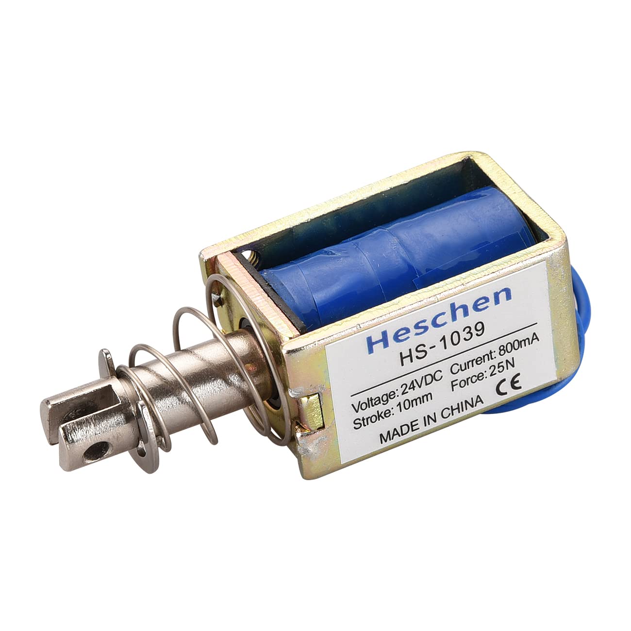 Hechen solenoid electromagnet HS-1039 DC 12V/24V 25N 10mm stroke push pull type open frame door lock