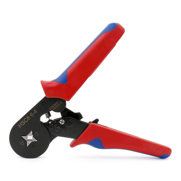 Heschen Crimper Plier HSC8 6-4A Mini Self-Adjustable Crimping Tools Use for 0.25-6.0 mm² (23-10 AWG) Square Ferrule Wire Cable End-Sleeves Red