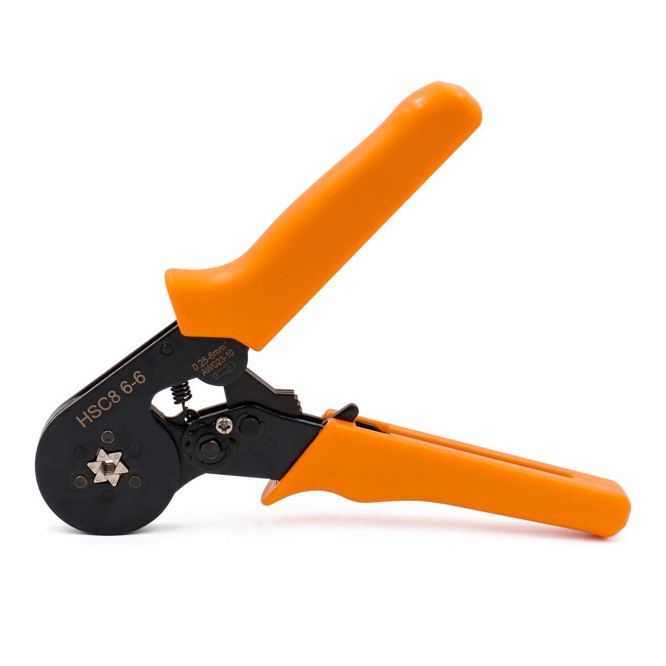 Heschen Crimper Plier HSC8 6-6 Mini Self-Adjustable Crimping Tools Use for 0.25-6.0 mm² (23-10 AWG) Cable End-Sleeves Orange