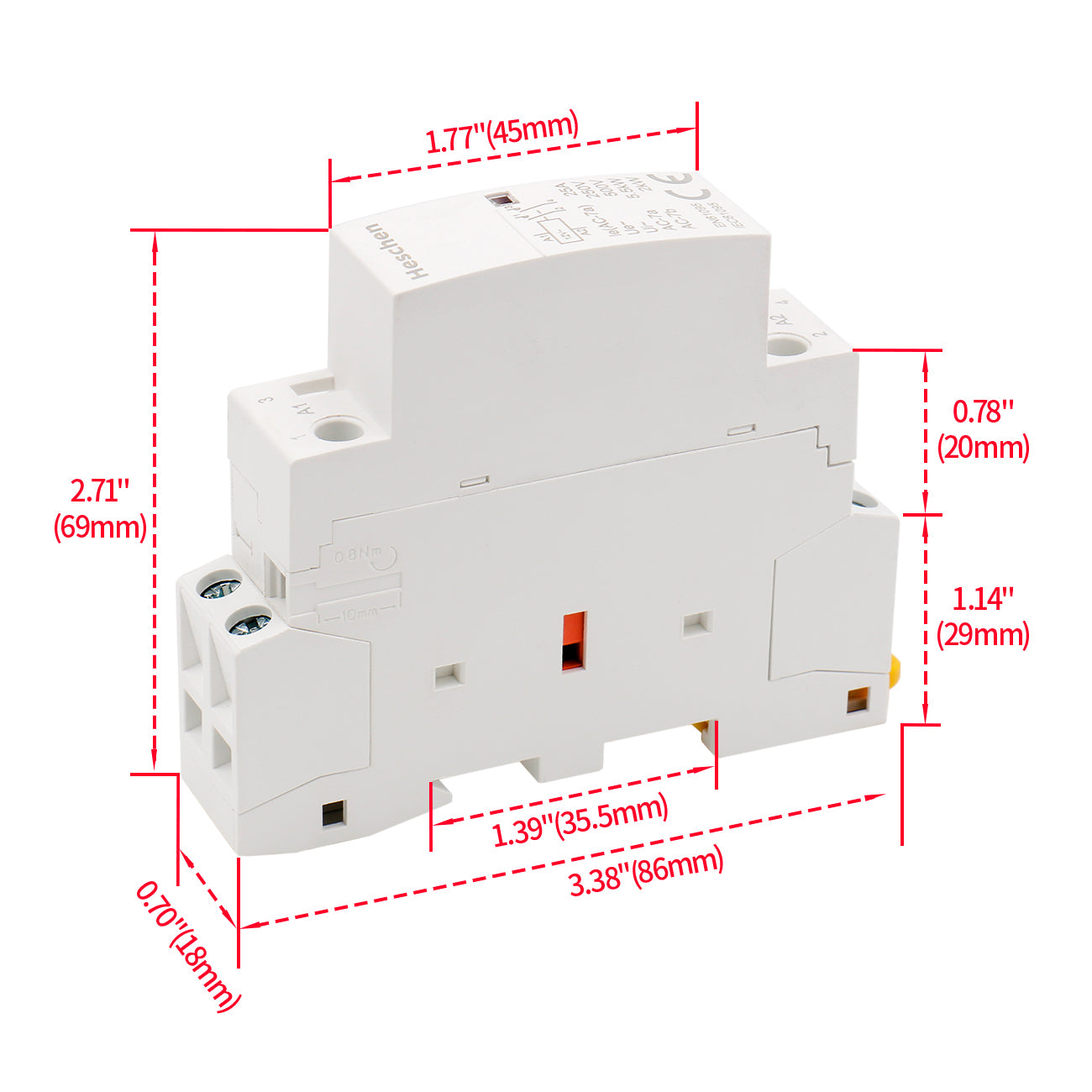Household AC Contactor HSR1-63 4 Pole Four Normally Closed 220V/240V Coil  Voltage 35mm DIN Rail Mount