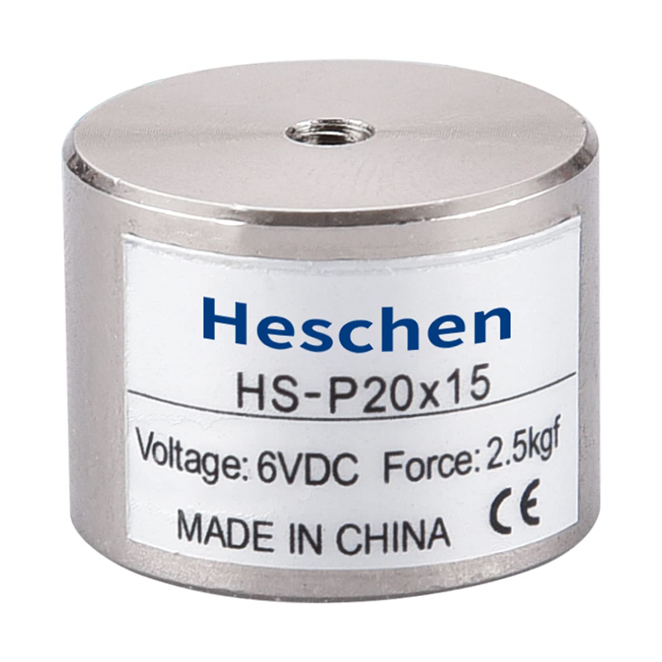 Heschen Electromagnet Magnet Solenoid P20/15,5V/6V/12V/24V OD: 20mm, 2.5Kg/5.5lb