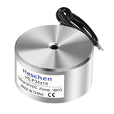 Heschen Electromagnet Magnet Solenoid, HS-P34×18, OD: 34mm, DC 12V/24V, 18Kg/39.7lb