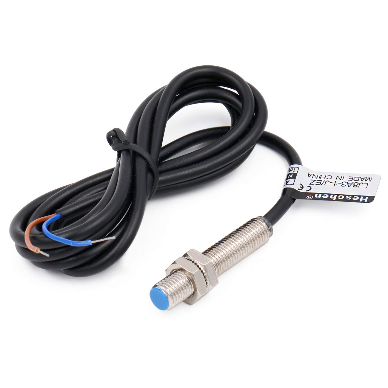 Heschen M8 Inductive Proximity Sensor Switch Shield Type LJ8A3-1-J/EZ Detector 1mm 90-250VAC 400mA Normally Open(NO) 2 Wire