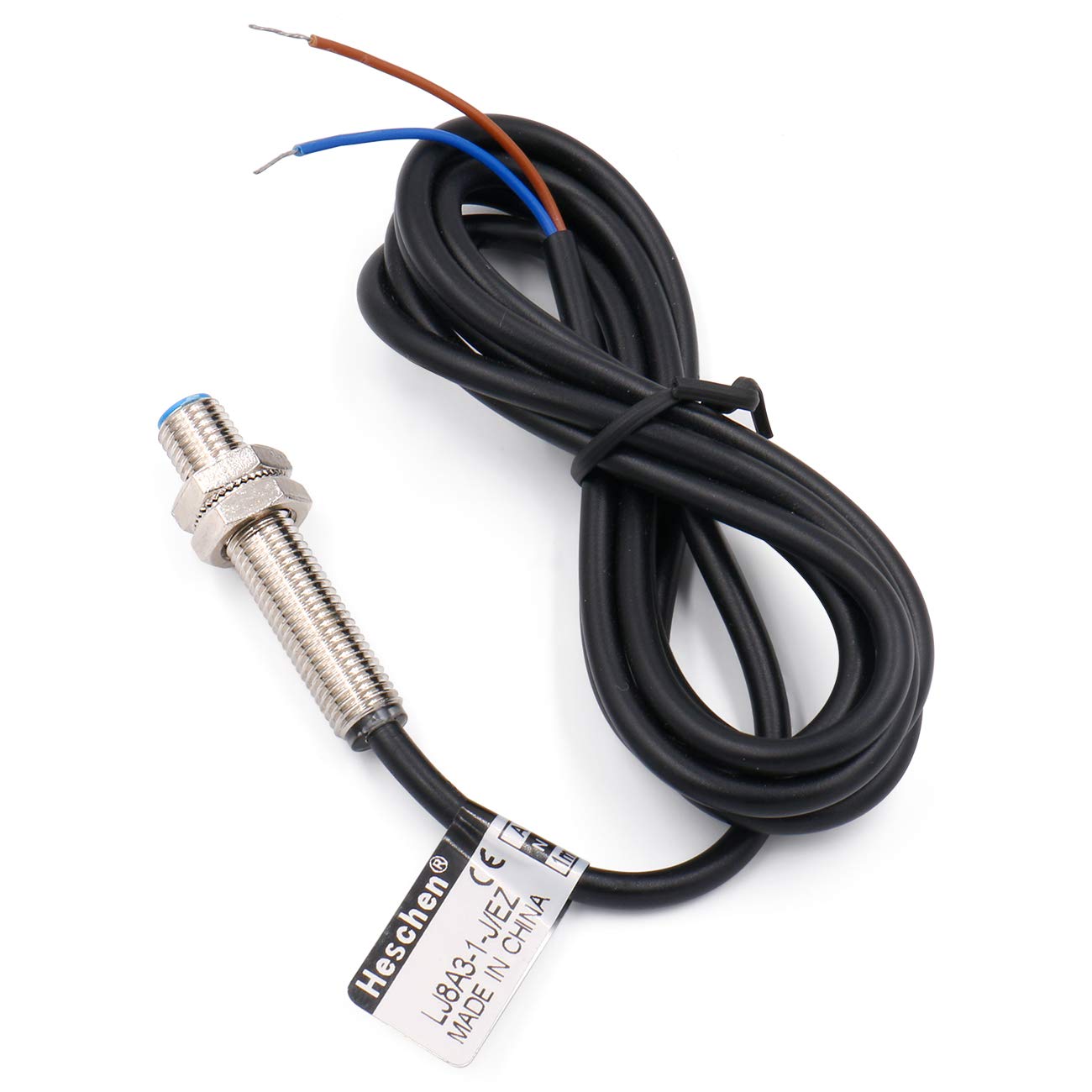 Heschen M8 Inductive Proximity Sensor Switch Shield Type LJ8A3-1-J/EZ Detector 1mm 90-250VAC 400mA Normally Open(NO) 2 Wire