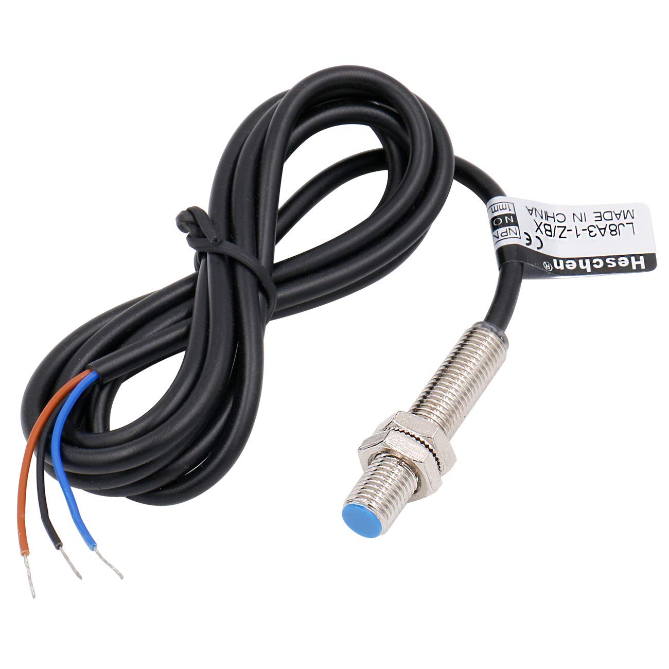 Heschen M8 Inductive Proximity Sensor Switch Shield Type LJ8A3-1-Z/BX Detector 1mm 10-30VDC 200mA NPN Normally Open(NO) 3 Wire