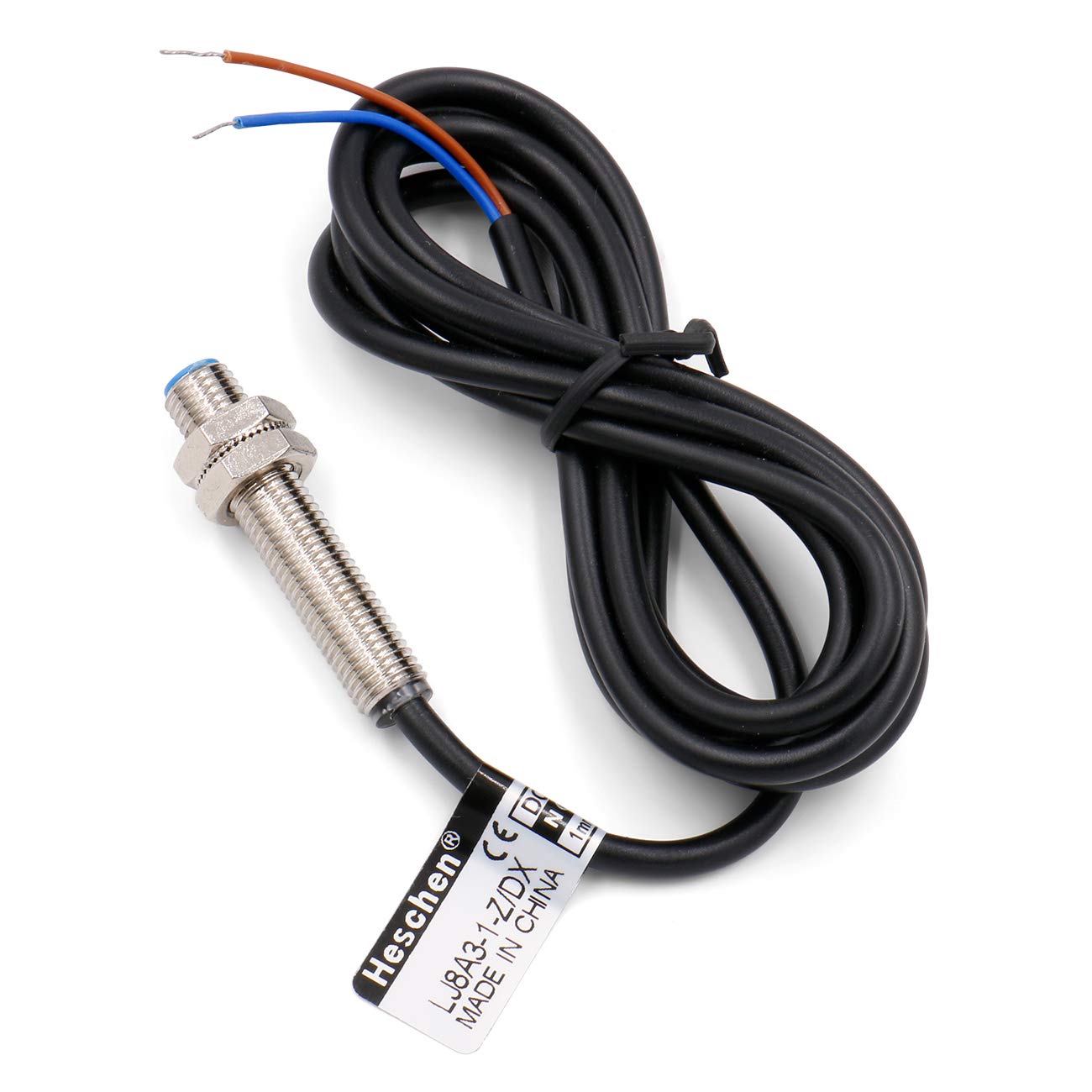 Heschen M8 Inductive Proximity Sensor Switch Shield Type LJ8A3-1-Z/DX Detector 1mm 10-30VDC 200mA Normally Closed(NC) 2 Wire