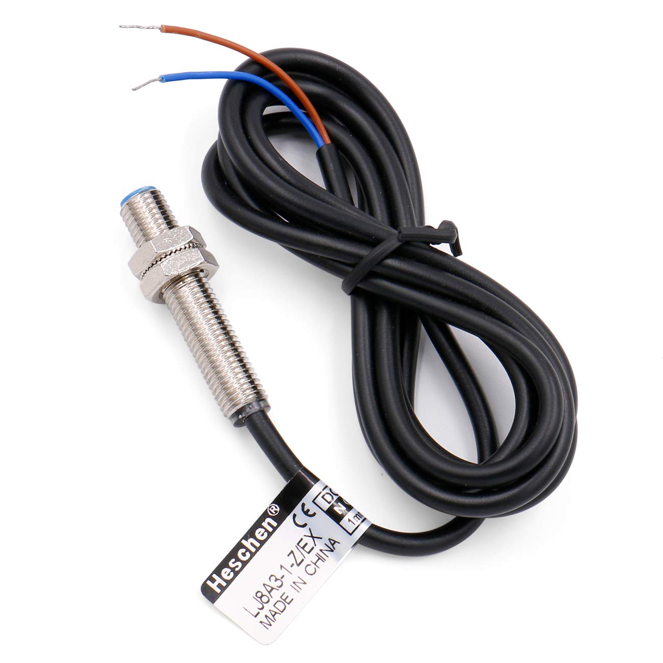 Heschen M8 Inductive Proximity Sensor Switch Shield Type LJ8A3-1-Z/EX Detector 1mm 10-30VDC 200mA Normally Open(NO) 2 Wire