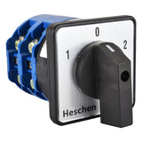 Heschen Rotary Changeover Cam Switch 125A 660VAC 2 Phase ON/OFF/ON 3 Position 8 Terminals LW28-125/D202.2