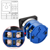 Heschen Rotary Changeover Cam Switch 125A 660VAC 2 Phase ON/OFF/ON 3 Position 8 Terminals LW28-125/D202.2