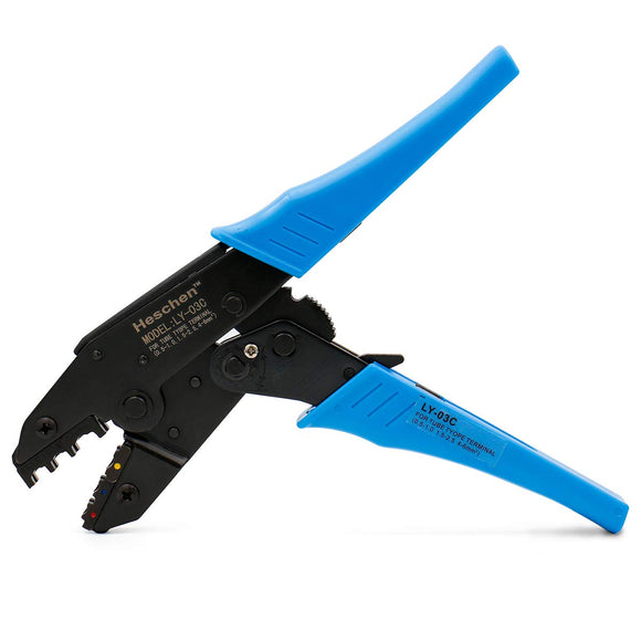 Heschen Ratchet Crimper Plier LY-03C Insulated Terminals Crimping Tools Use for 0.5-6 mm² (20-10 AWG) Blue