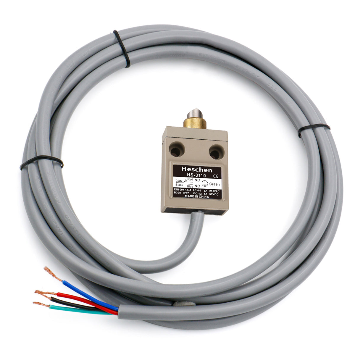 Heschen Limit Switch HS-3110(TZ-3110) Sealed Plunger 1NO+1NC SPDT IP67 Waterproof