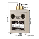 Heschen Limit Switch HS-3110(TZ-3110) Sealed Plunger 1NO+1NC SPDT IP67 Waterproof