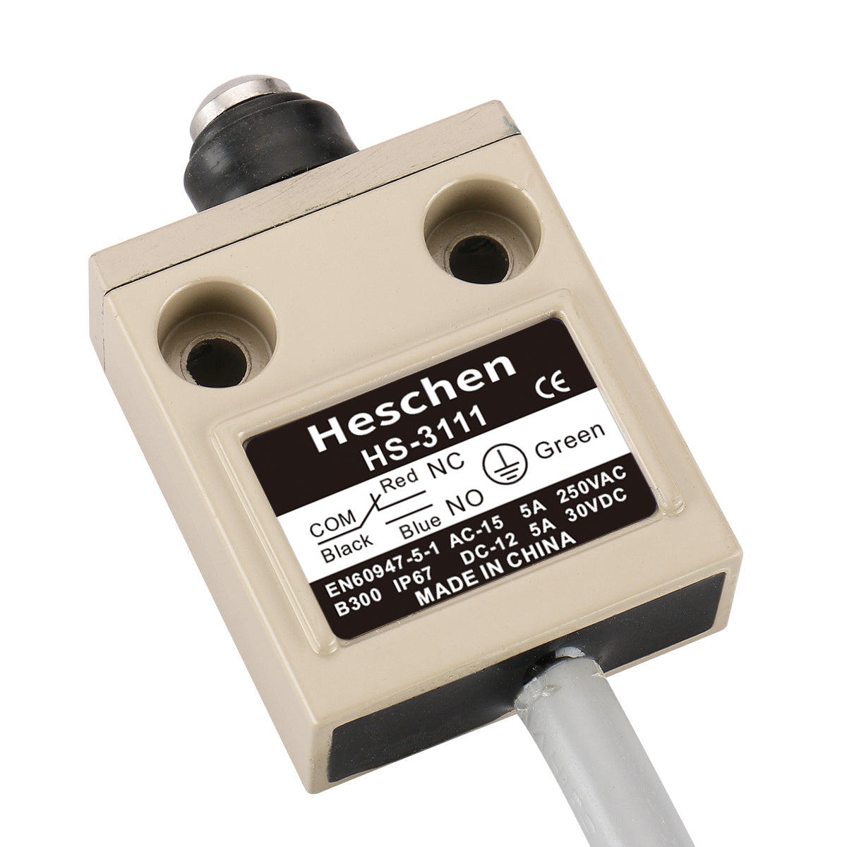 Heschen Limit Switch HS-3111(TZ-3111) Sealed Plunger Momentary SPDT 1NO 1NC IP67 Waterproof