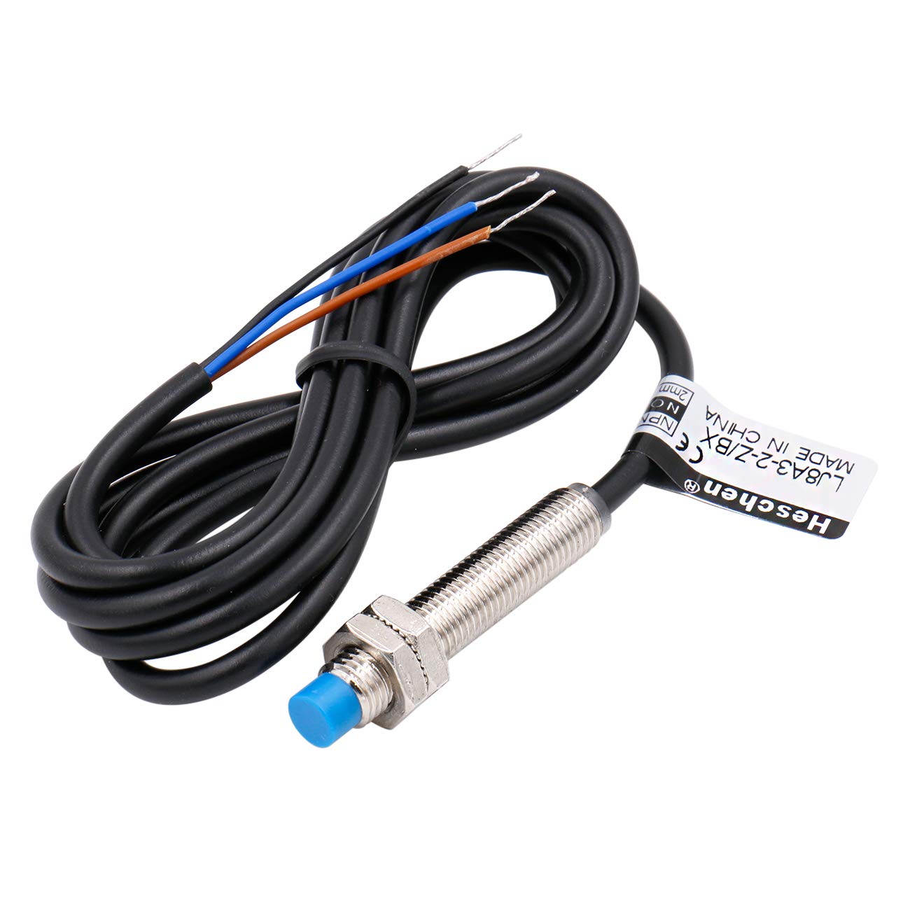 Heschen M8 Inductive Proximity Sensor Switch Non-Embeddable Type LJ8A3-2-Z/BX Detector 2mm 10-30VDC 200mA NPN Normally Open(NO) 3 Wire