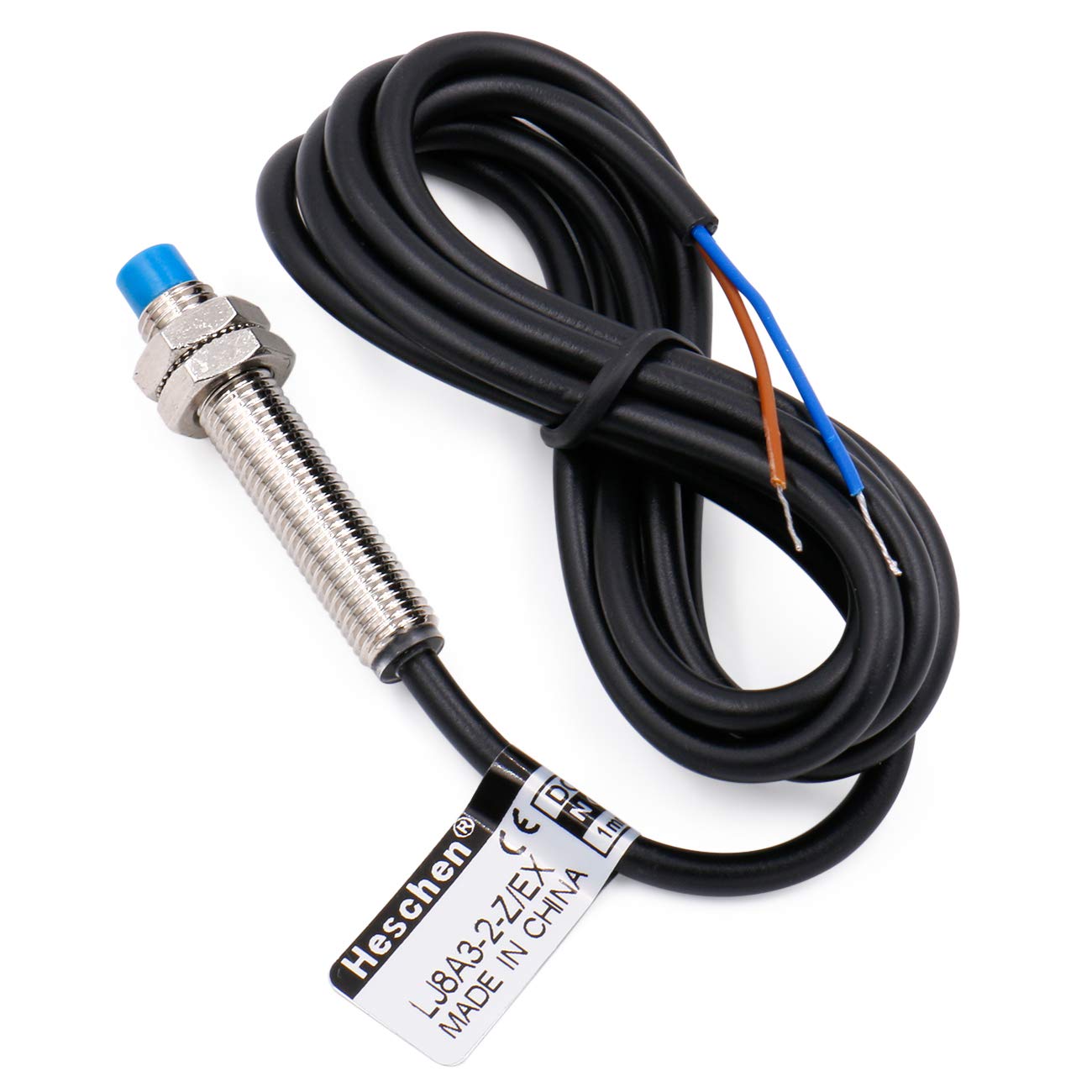 Heschen M8 Inductive Proximity Sensor Switch Non-Embeddable Type LJ8A3-2-Z/EX Detector 2mm 10-30VDC 200mA Normally Open(NO) 2 Wire