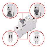 Heschen Miniature Circuit Breaker HSB6C, 16 Amp Current, 1 Pole, Type C, 6kA Breaking Capacity, DIN Rail Mounting