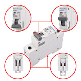 Heschen Miniature Circuit Breaker HSB6C, 32 Amp Current, 1 Pole, Type C, 6kA Breaking Capacity, 35mm DIN Rail Mounting
