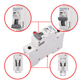 Heschen Miniature Circuit Breaker HSB6C, 6Amp Current, 1 Pole, Type C, 6kA Breaking Capacity, DIN Rail Mounting