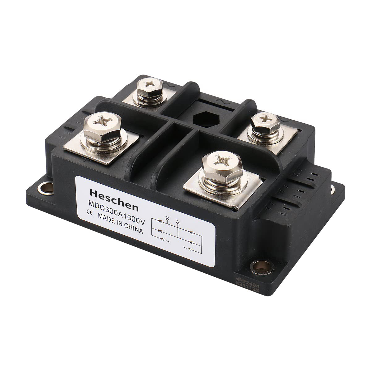 Heschen Bridge Rectifier MDQ-300A Full Wave Diode Module Single Phase 300A 1600V Convert a AC Welder to DC