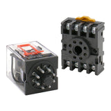 Heschen Gereral Purpose Relay MK2P-I DC 12V Coil DPDT 8 Pin with Plug-in Terminal Socket PYF83A