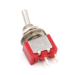 Heschen Miniature Toggle Switch MTS-101 ON-OFF SPDT 2 Pin, 2A 250V, 5A 120V Pack of 10